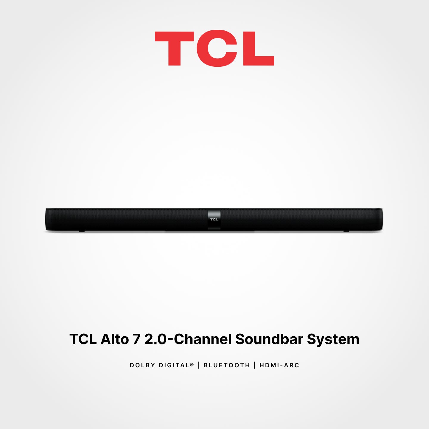 TCL Alto 7 TS7000 2.0 Channel Home Theater Sound Bar top with Built-in Subwoofer