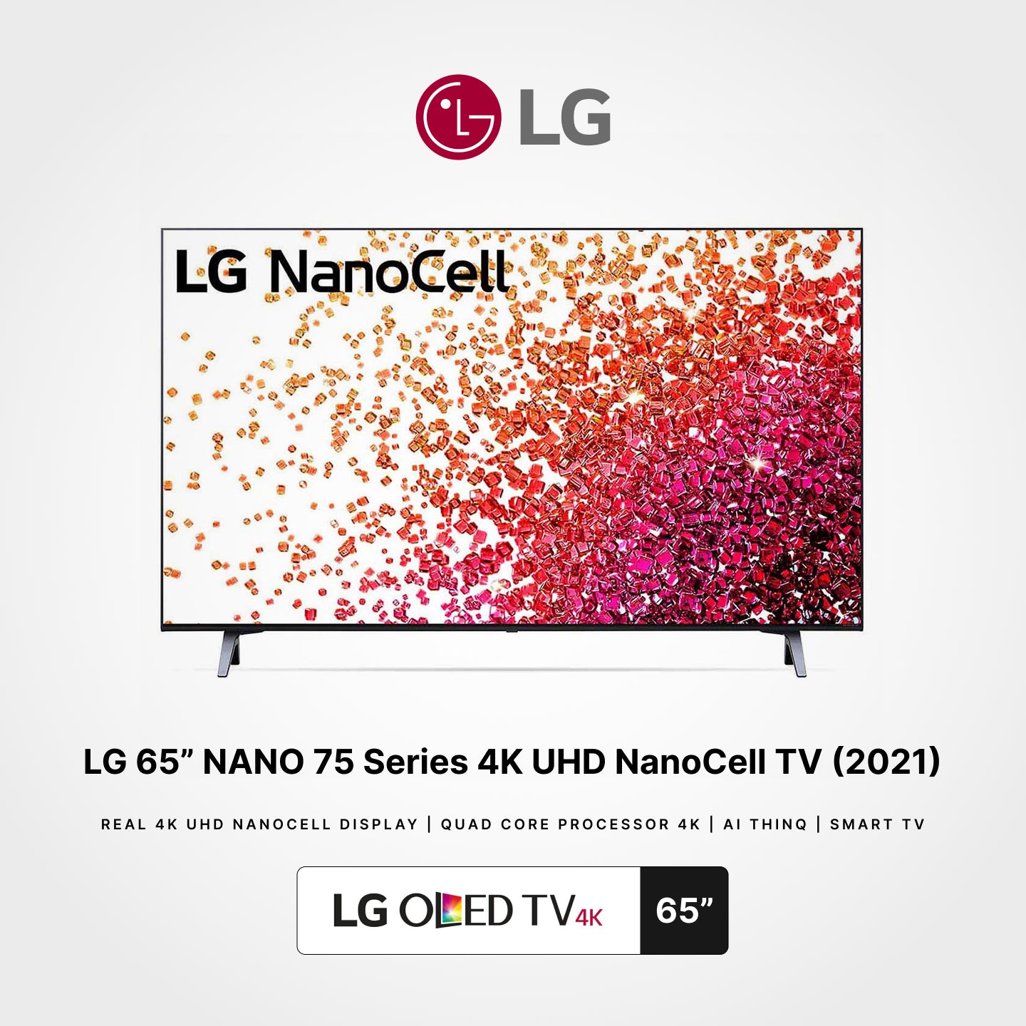 LG 55"/65" NANO75 4K Smart NanoCell TV with AI ThinQ®