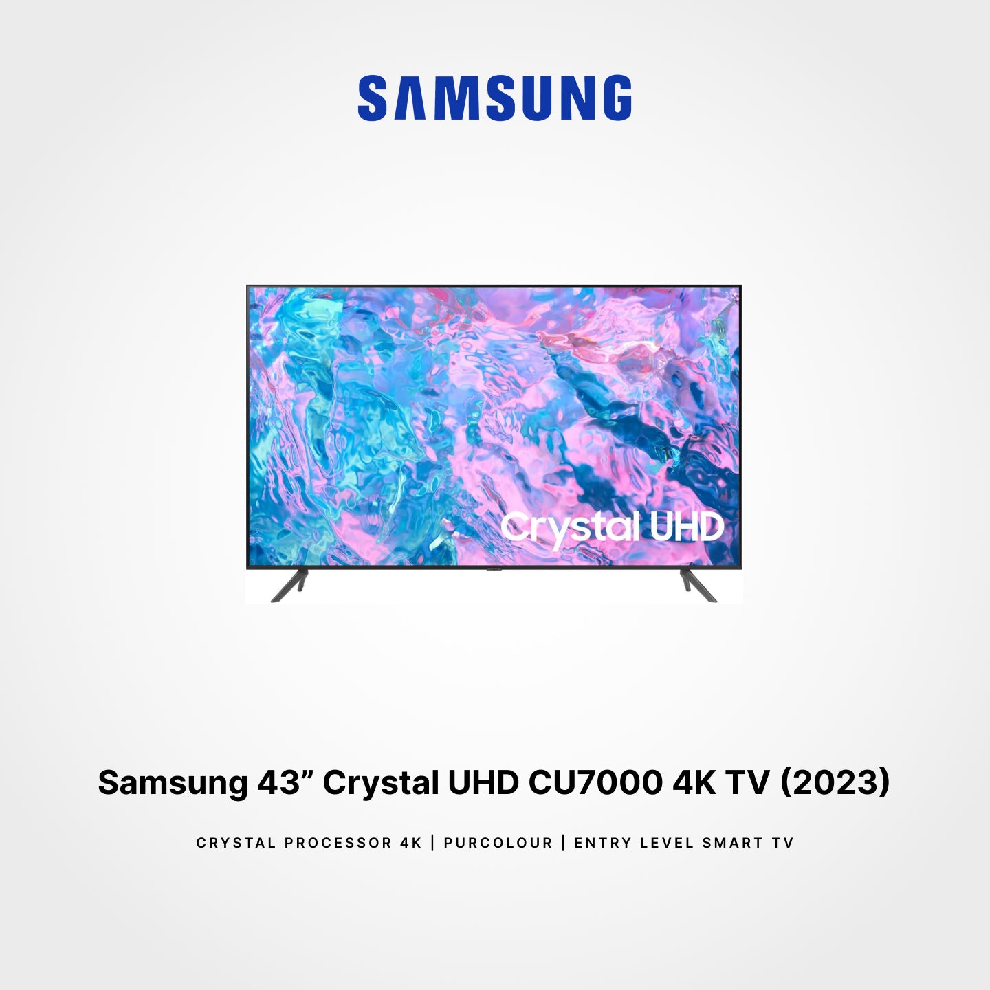 Samsung 43"/65"/75" Crystal UHD CU7000 4KSmart TV