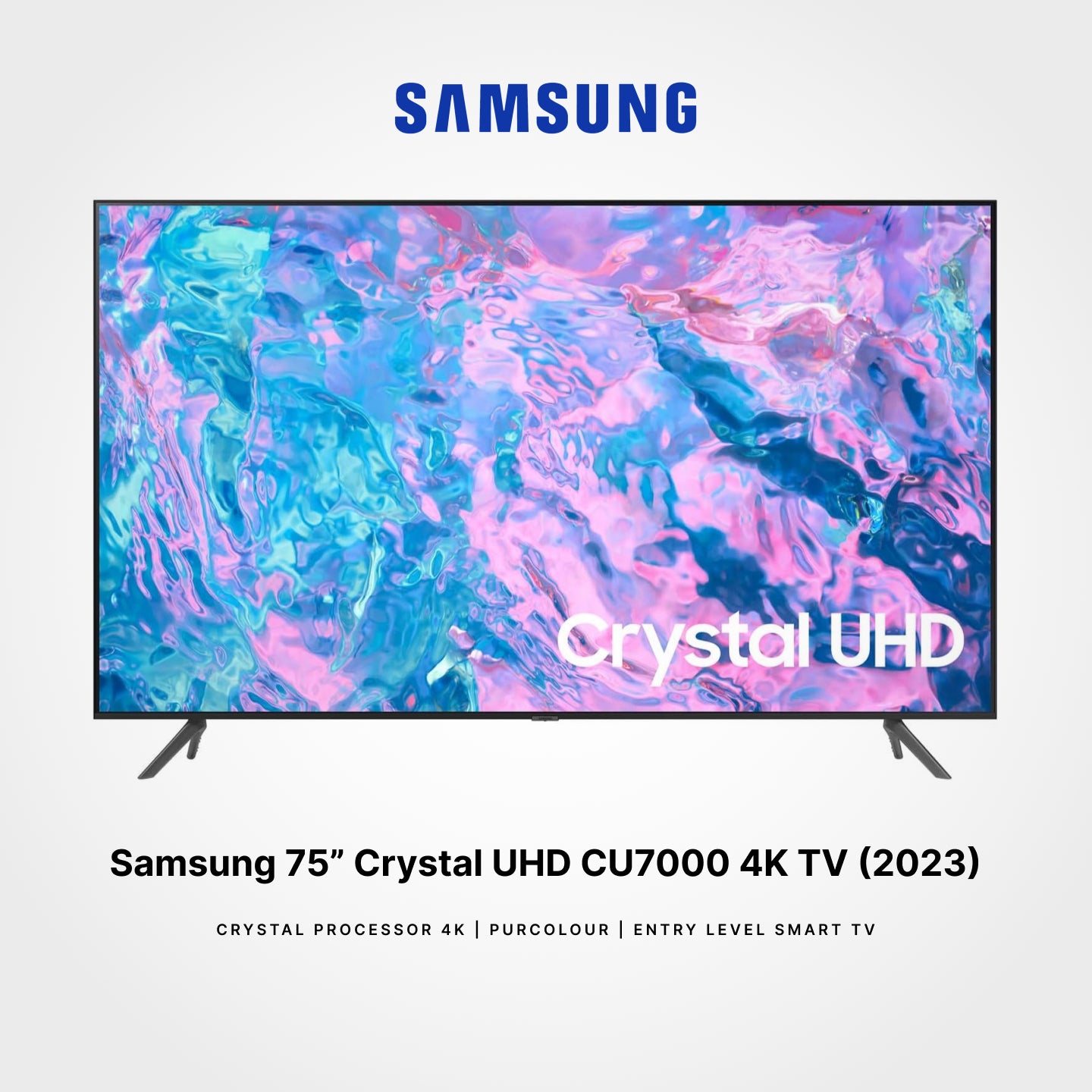 Samsung 43"/65"/75" Crystal UHD CU7000 4KSmart TV