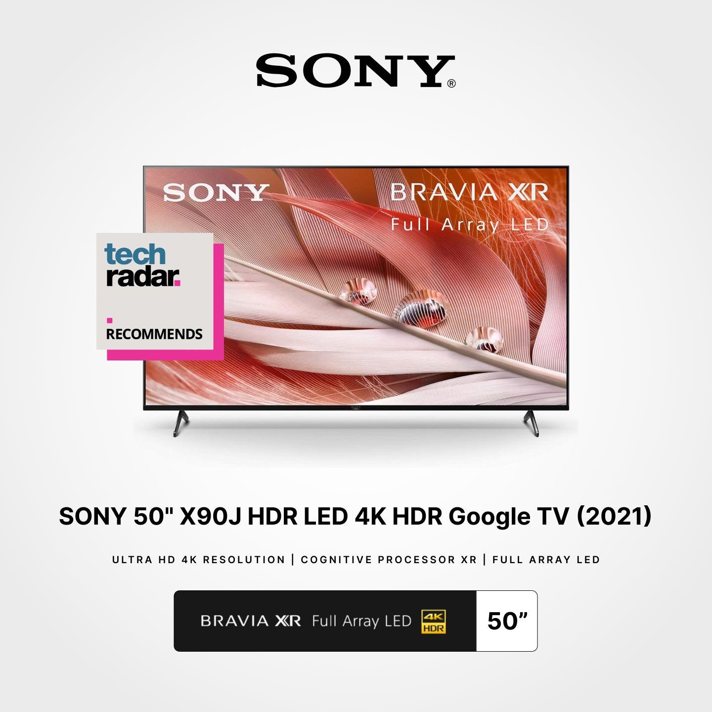 SONY 50" X90J HDR LED 4K HDR Google TV (2021)