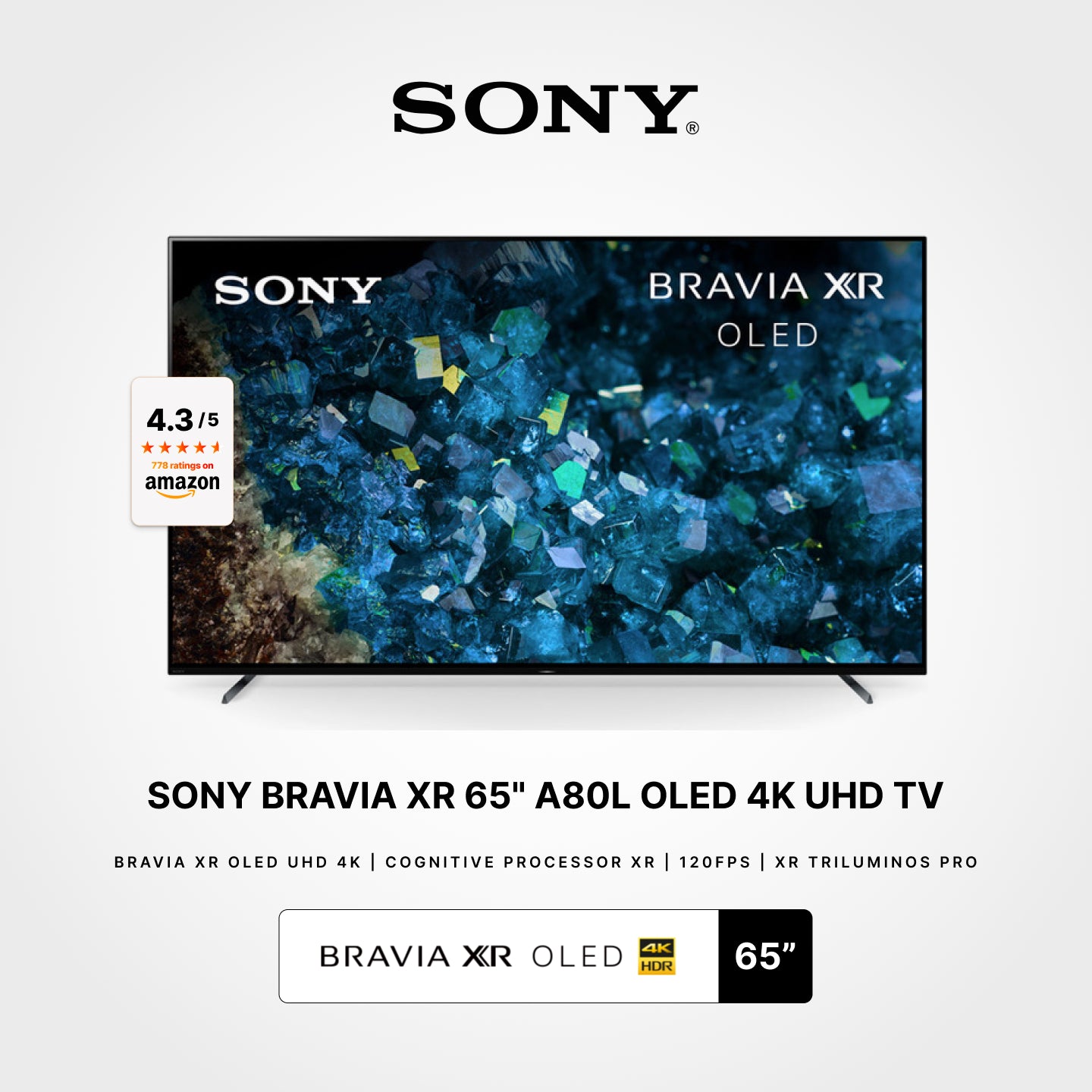 SONY 65" BRAVIA XR A80L OLED 4K Ultra HD Smart Google TV