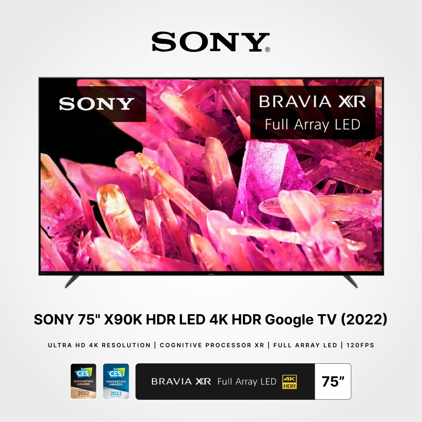 SONY 75" X90K HDR LED 4K HDR Google TV (2022)