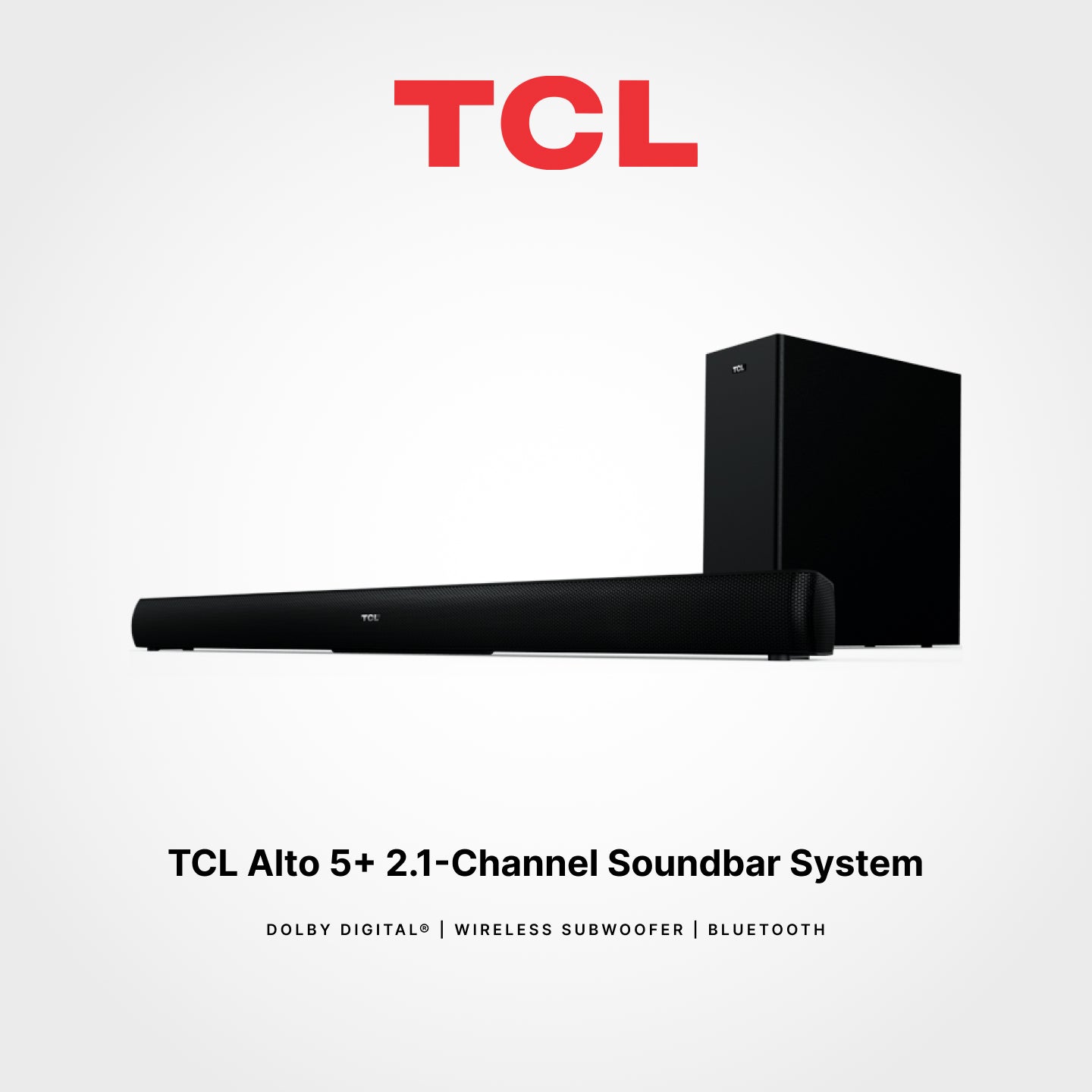 TCL Alto 5+ 2.1-Channel Soundbar System w/wireless Subwoofer (TS5010)