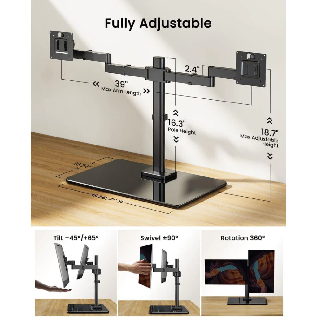 the Aryl Dual Aluminum Articulating Monitor Stand