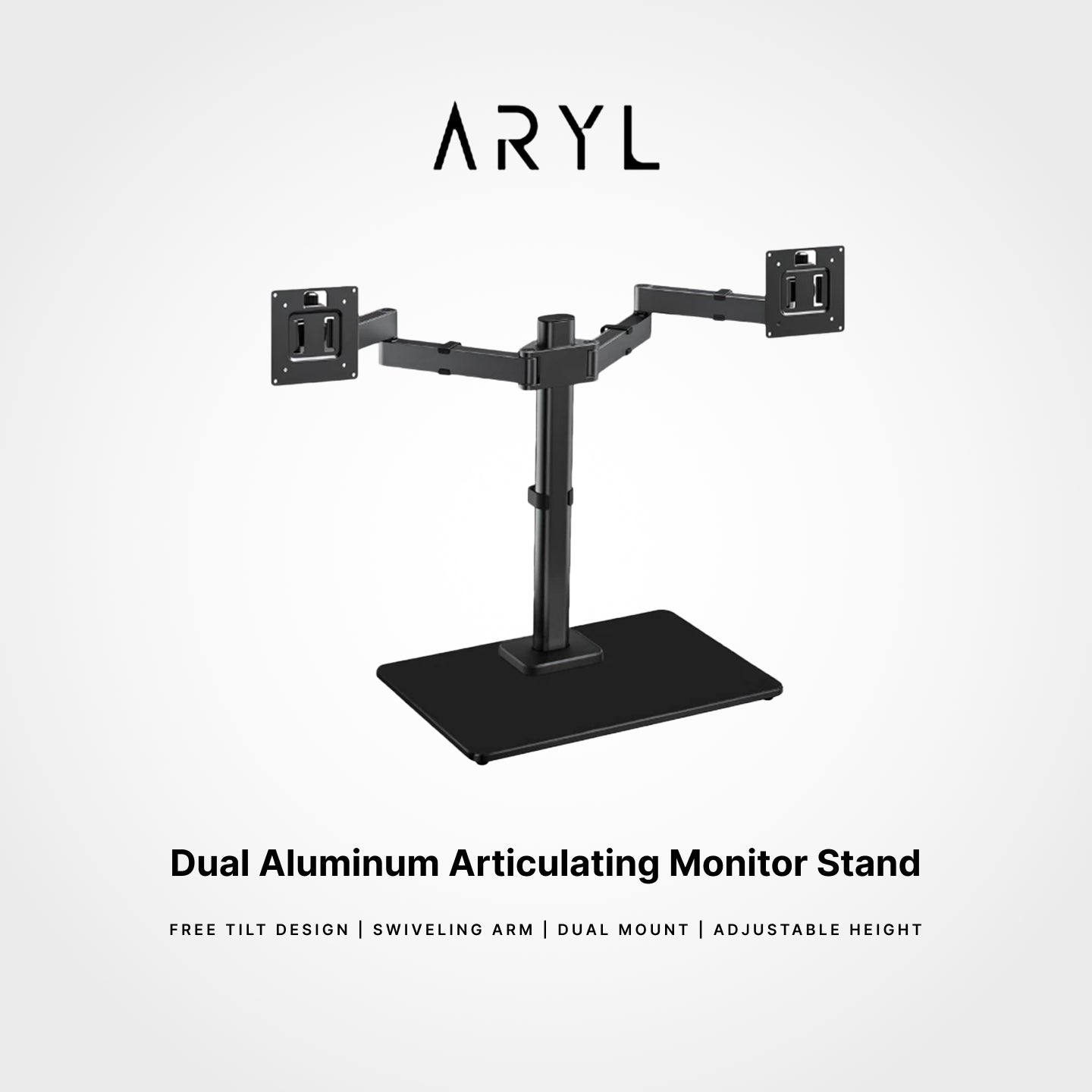 the Aryl Dual Aluminum Articulating Monitor Stand